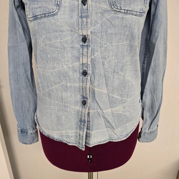 Women's American Eagle Button Down Denim Long Sleeve Top | Size Medium - Picture 6 of 11